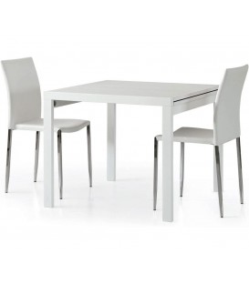 Tavolo da Pranzo Quadrato Bianco Allungabile
