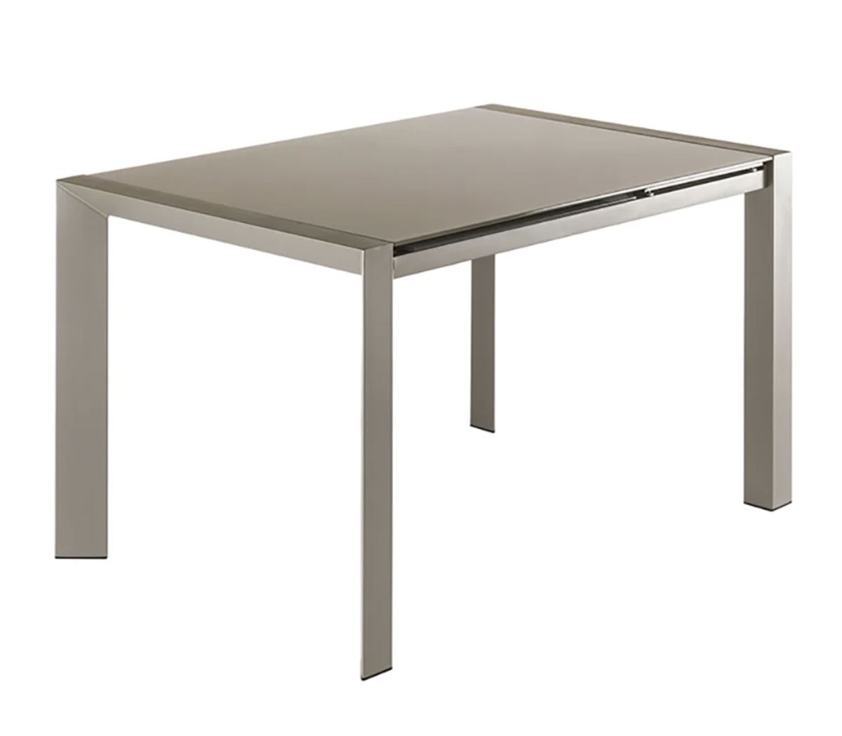Tavolo Rettangolare con Piano in Vetro Allungabile Grigio
