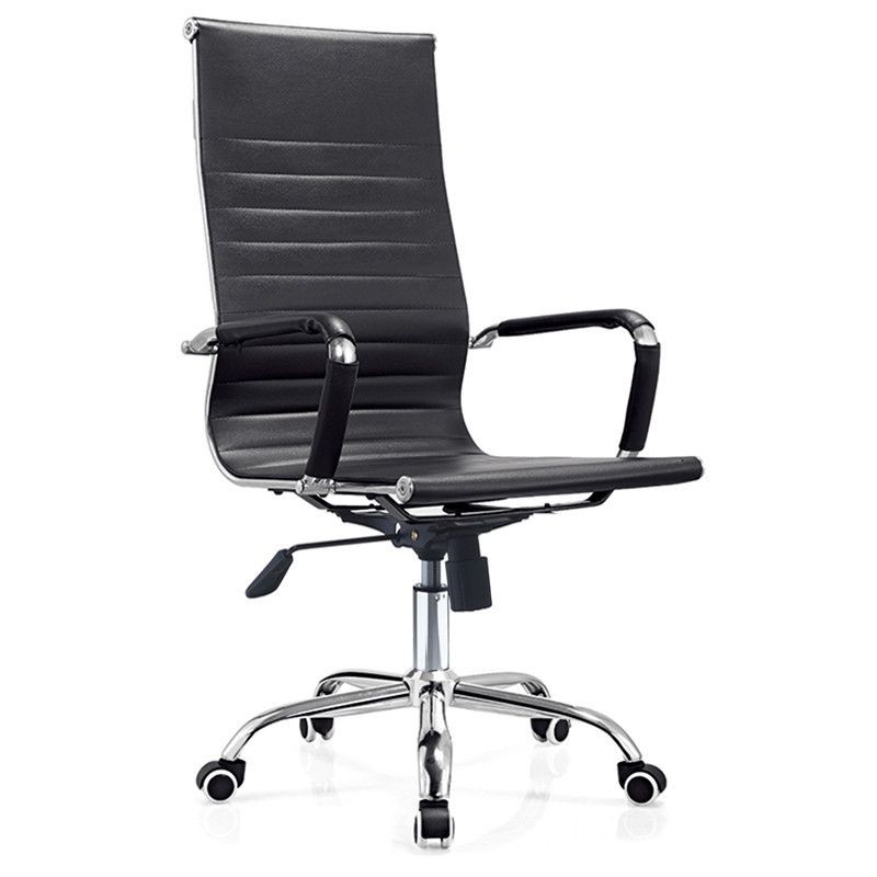 Sedia Nera con schienale alto da ufficio