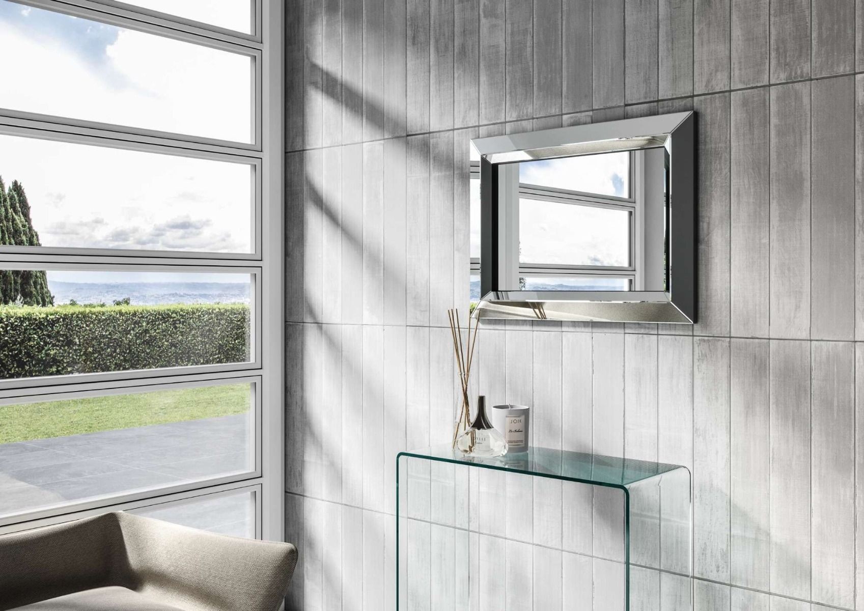 Specchio con Cornice Moderna Argento