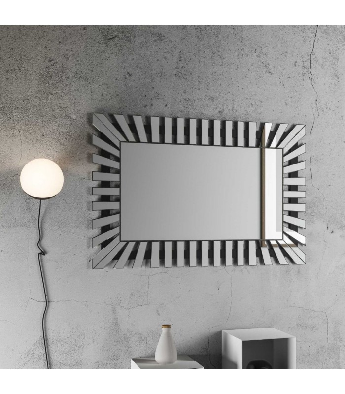 Specchio con Cornice Ondulata in Vetro