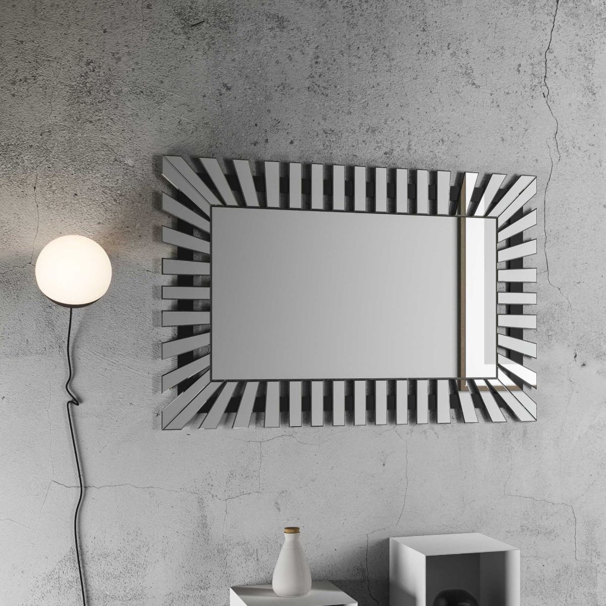Specchio con Cornice Moderna Argento