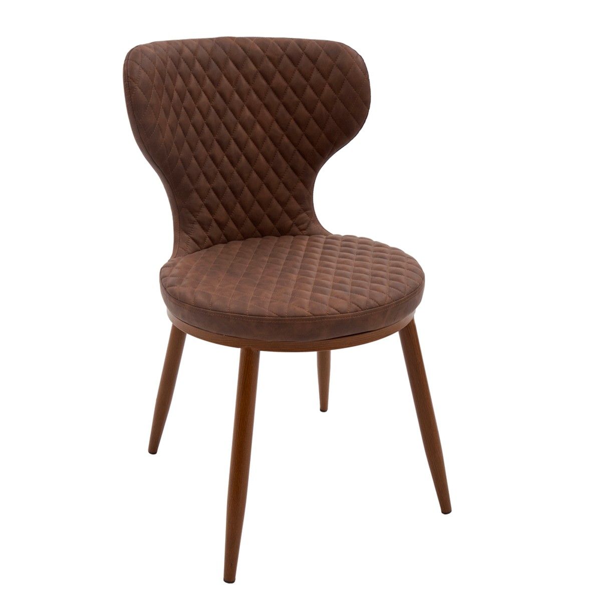 Sedia ecopelle beige trapuntata