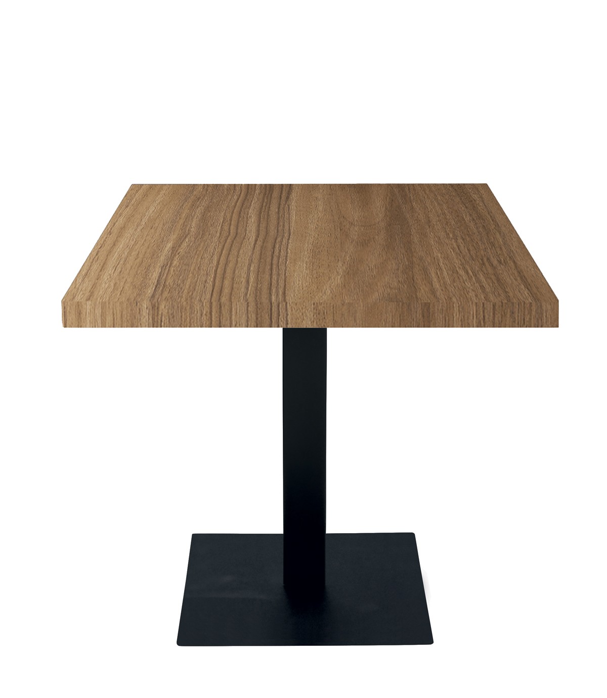 Tavolo da Ristorante Base Quadrata Antracite Piano Rovere naturale