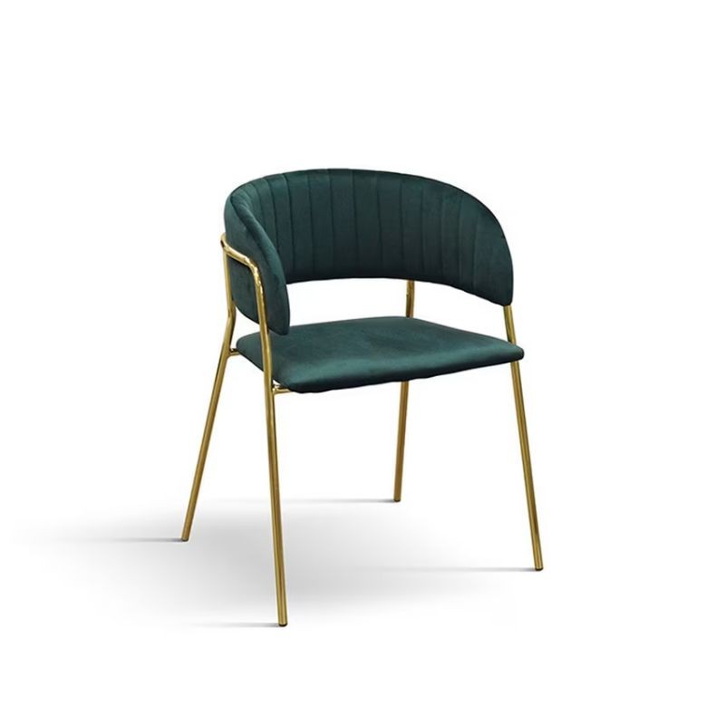 Sedia Imbottita in Velluto Bordeaux Struttura in Metallo Oro