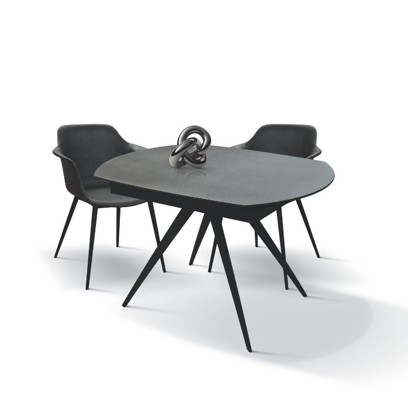 Tavolo Moderno Allungabile Piano in Ceramica Gambe in Metallo