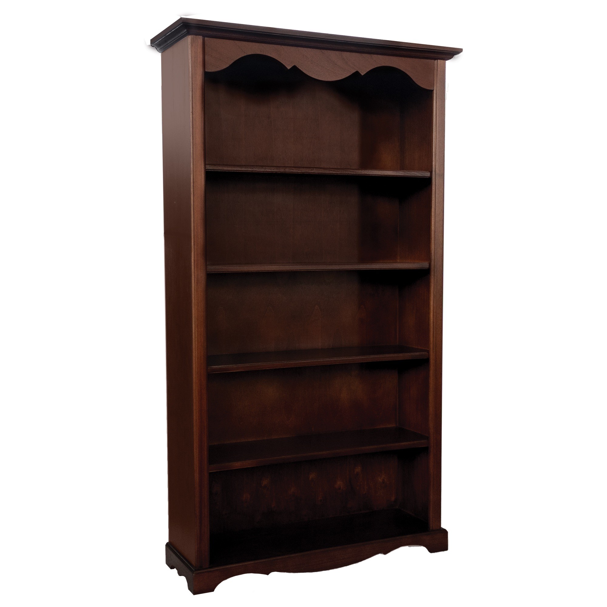 Libreria classica in legno 4 ripiani zoccolo aperto