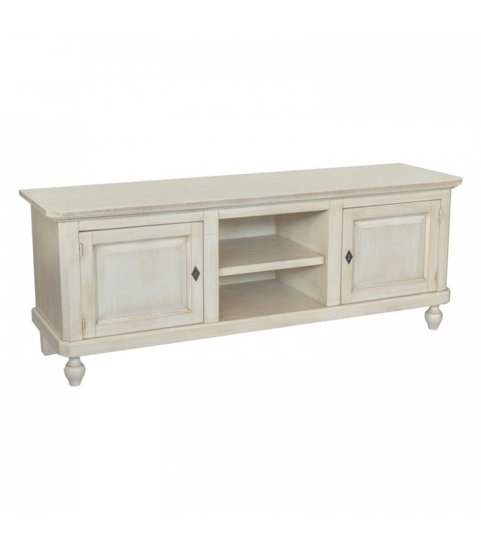 Mobile Porta TV in Legno Ante e Vani Shabby chic Bianco
