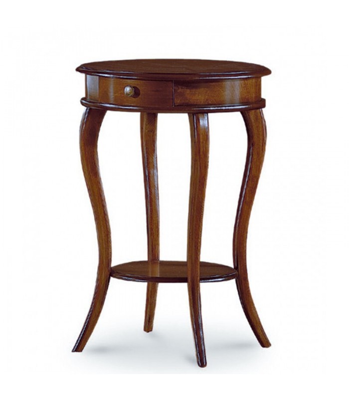 Tavolino da salotto rotondo in legno Noce Spazio Casa