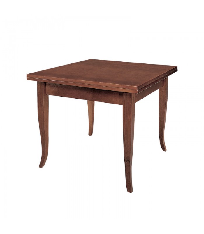 Tavolo Quadrato Allungabile a Libro Piedi a Sciabola Spazio Casa