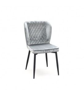 Poltroncina in tessuto a rombi grigio