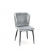 Poltroncina in tessuto a rombi grigio