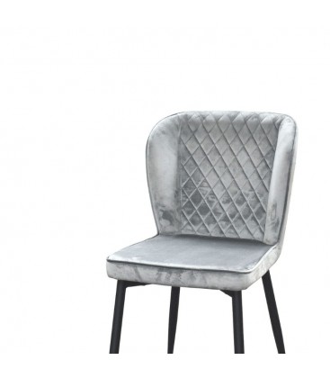 Poltroncina in tessuto a rombi grigio