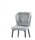 Poltroncina in tessuto a rombi grigio