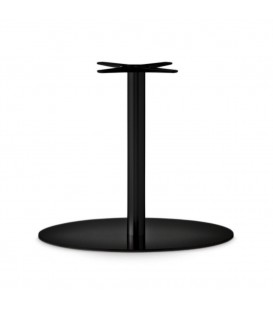 Base Tavolo con Colonna Sottile e Basamento Ovale Piatto - Nero