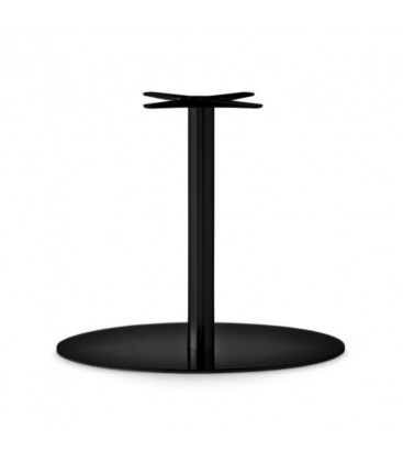 Base Tavolo con Colonna Sottile e Basamento Ovale Piatto - Nero