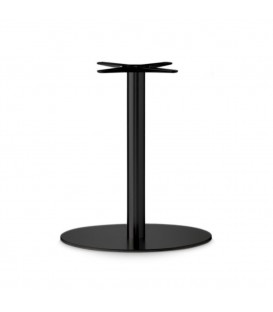 Base Tavolo con Colonna Sottile e Basamento Ovale Piatto - Nero