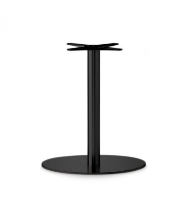 Base Tavolo con Colonna Sottile e Basamento Ovale Piatto - Nero