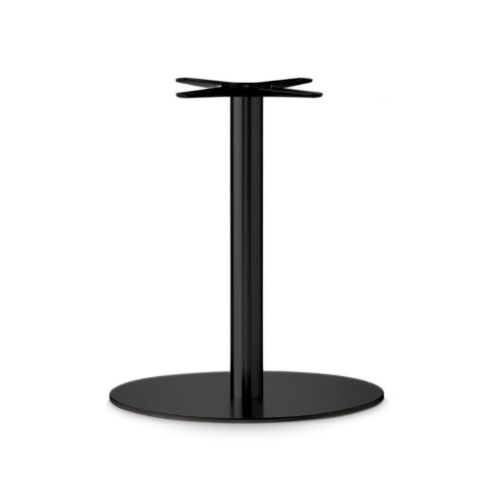 Base Tavolo con Colonna Sottile e Basamento Ovale Piatto - Nero