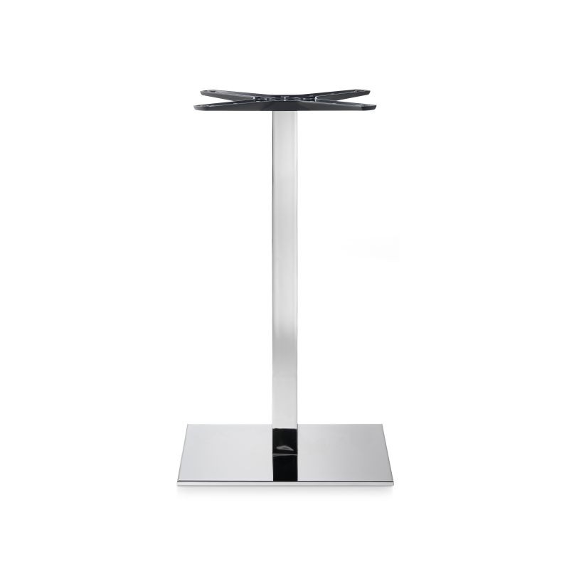 Base Colonna Slim con Basamento Piatto – Acciaio Cromato Lucido