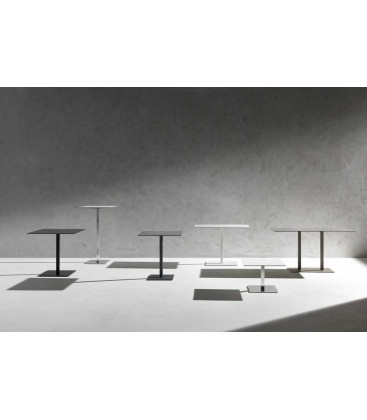 Base in Acciaio Colonna Slim con Basamento Piatto – Nero bucato