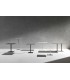 Base in Acciaio Colonna Slim con Basamento Piatto – Nero bucato
