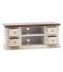 Porta Tv Classico con 4 cassettini Colore Anticato Bianco e Noce