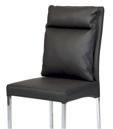 Sedia-moderna- Ecopelle-grigia-struttura-metallo-cromo