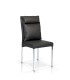 Sedia-moderna- Ecopelle-grigia-struttura-metallo-cromo