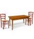Set Tavolo 140 x 80 allungabile + 4 Sedie Venezia Colore Ciliegio seduta paglia