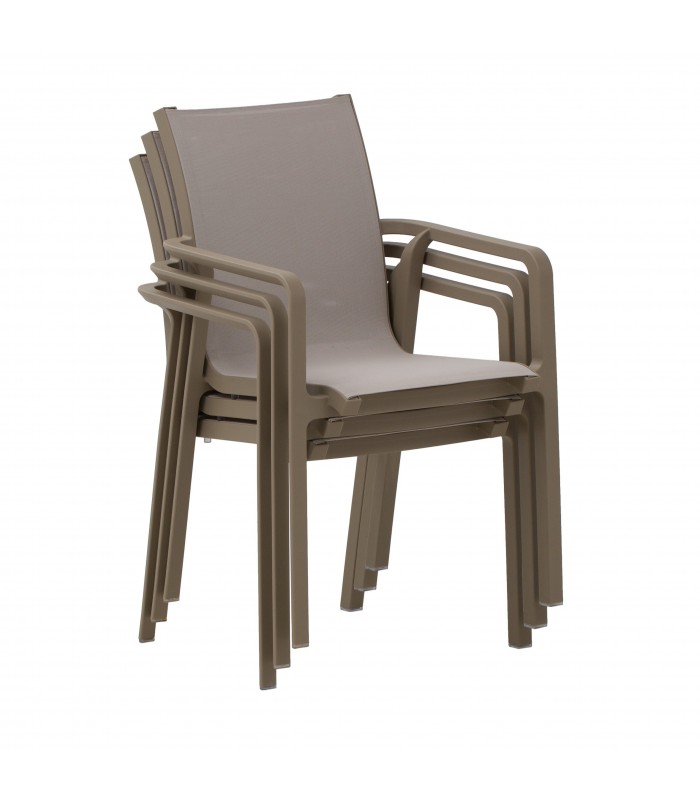 Poltrona da esterno in polipropilene tortora con seduta e