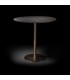 Base Tavolo con Colonna Sottile e Basamento Tondo Piatto - Ottone Antico