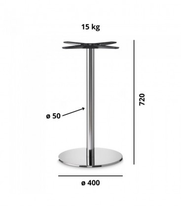 Base Tavolo con Colonna Sottile e Basamento Tondo Piatto - Oro Semilucido