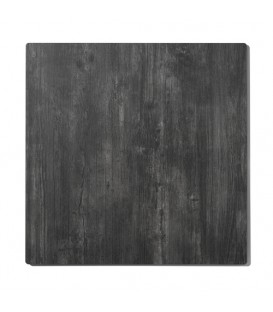 Tavolo da Ristorante Base Quadrata in Ferro Piano Rovere Nodato