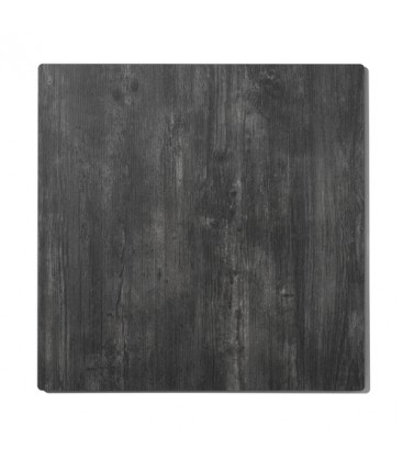 Tavolo da Ristorante Base Quadrata in Ferro Piano Rovere Nodato