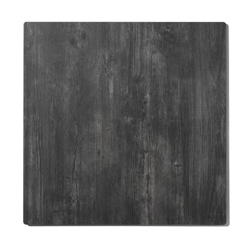 Tavolo da Ristorante Base Quadrata in Ferro Piano Rovere Nodato