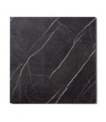 Tavolo da Ristorante Base Quadrata in Ferro Piano Rovere Nodato
