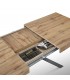 Tavolo Base in Metallo Nero e Piano Finitura Rovere Nodato con 2 allunghe