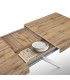 Tavolo Base in Metallo Bianco e Piano Finitura Rovere Nodato con 2 allunghe