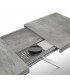 Tavolo Base in Metallo Bianco e Piano Finitura Grigio Cemento con 2 allunghe