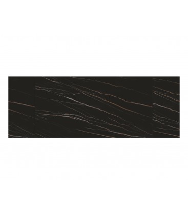 Tavolo Allungabile con Base in Metallo Bronzo e Piano in Ceramica Nero Opaco
