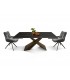 Tavolo Allungabile con Base in Metallo Bronzo e Piano in Ceramica Nero Opaco