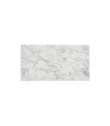 Tavolo Allungabile con Base in Metallo Bronzo e Piano in Ceramica Bianco Arabesco