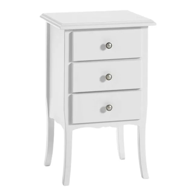 Comodino in legno Shabby Chic Bianco