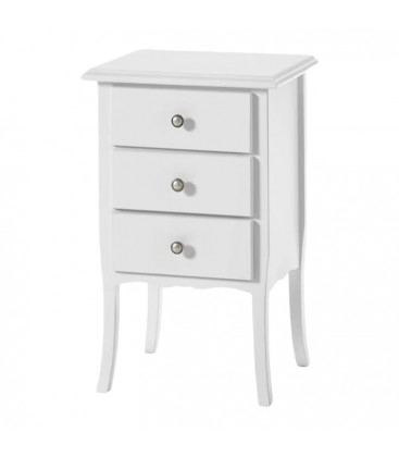Comodino in legno Shabby Chic Bianco