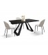 Tavolo Allungabile con Base in Metallo Bronzo e Piano in Ceramica Nero Opaco