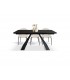 Tavolo Allungabile con Base in Metallo Bronzo e Piano in Ceramica Nero Opaco