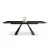 Tavolo Allungabile con Base in Metallo Bronzo e Piano in Ceramica Nero Opaco