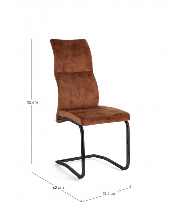 Sedia Thelma in Velluto Ruggine