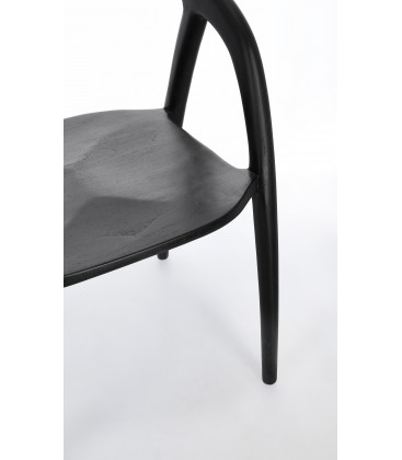 Sedia Dotty con braccioli Nero